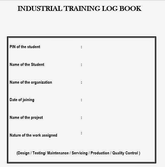 INDUSTRIAL TRAINING LOG BOOK SBTET Diploma Updates