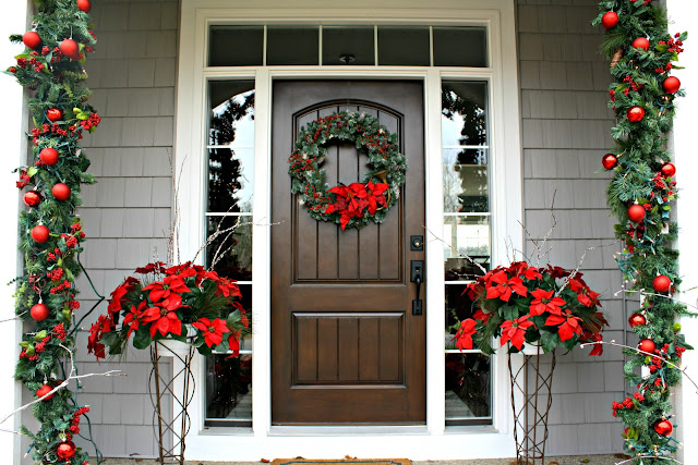 A holiday front porch