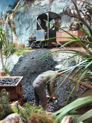 Model of loading coal onto a ship from a train, circa 1930