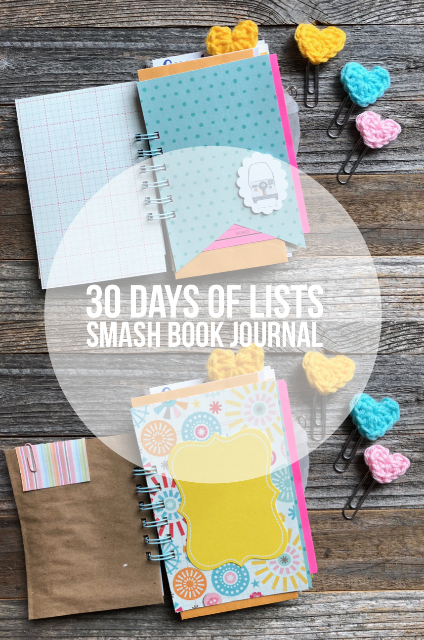 #30lists #smashbook #mini album #mini book #scrapbooking #30 Days of Lists #journal 