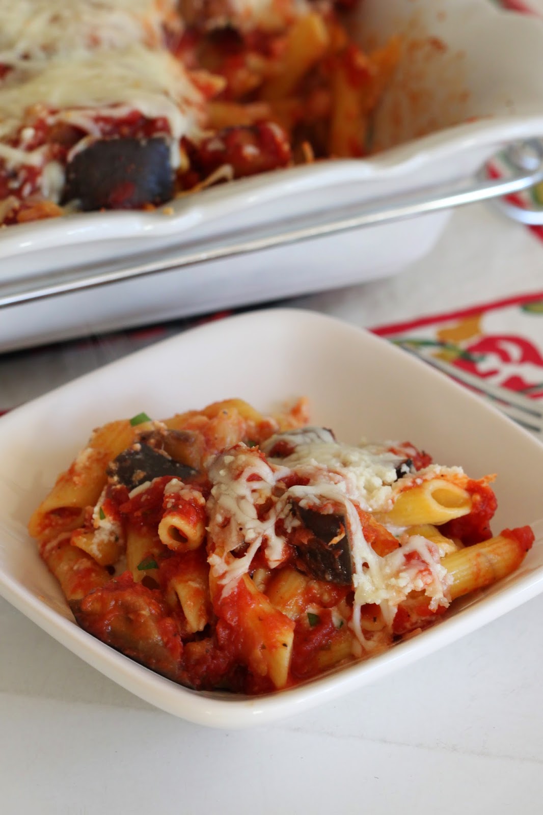 Cheesy Baked Penne with Eggplant (+ Skinnytaste Cookbook Review)