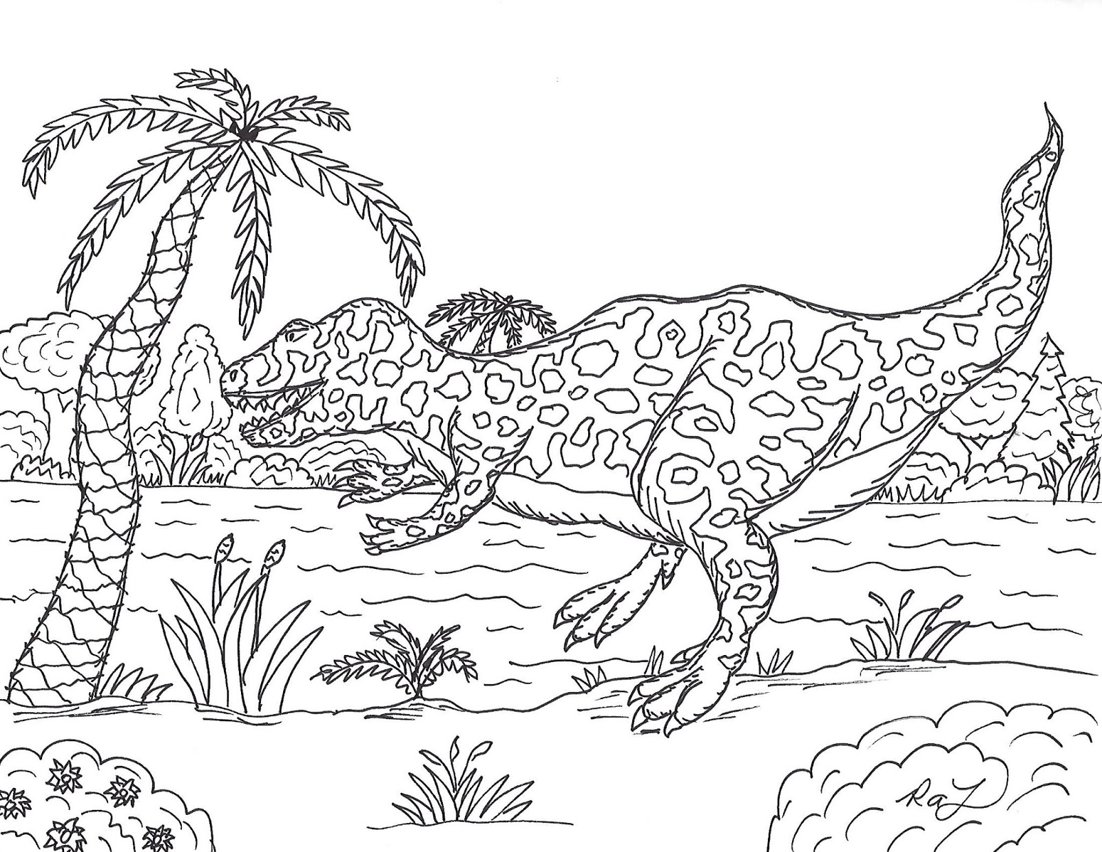 Robin S Great Coloring Pages Carcharodontosaurus