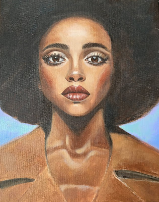 Afro, painting by Rosanna Tavarez