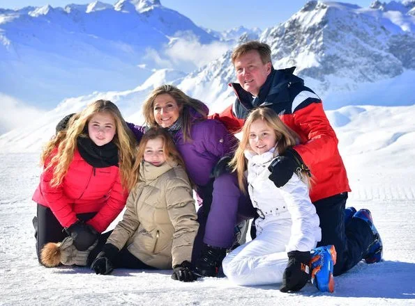 King Willem-Alexander, Queen Maxima, Princess Catharina-Amalia, Princess Alexia and Princess Ariane attended the annual winter photo session