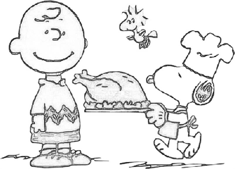 a charlie brown thanksgiving coloring pages - photo #19