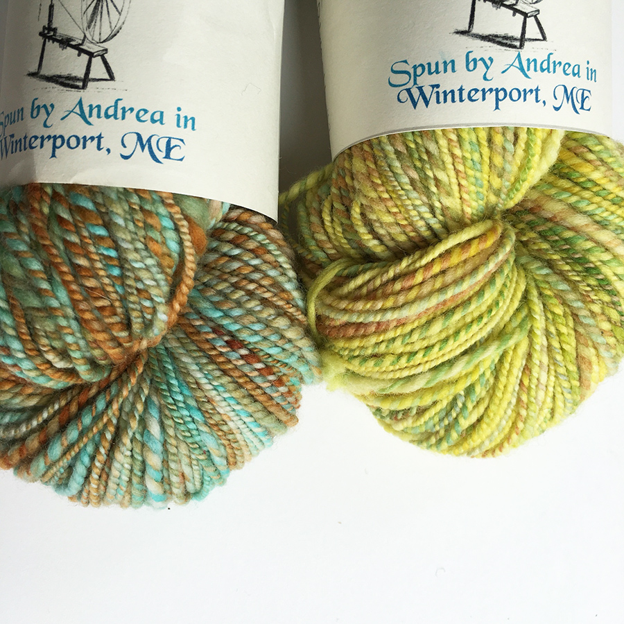 Handspun yarn by Andrea of Winterport, ME, Dayana Knits blog
