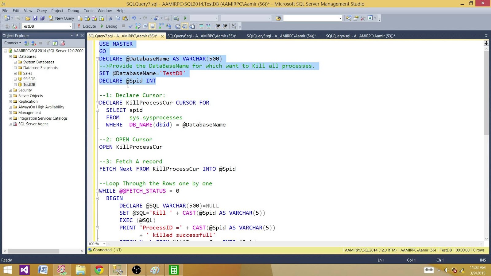 Cursores en SQL Sever