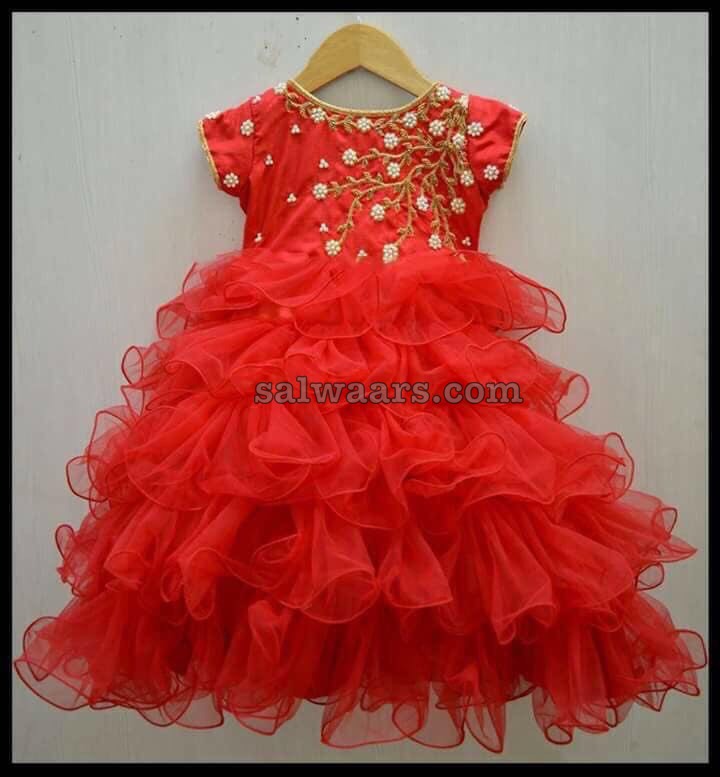 Multi Frills Kids Frock - Indian Dresses