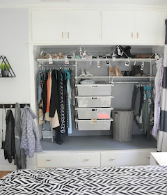 Teenaged Girl's Closet in Gray using Elfa System