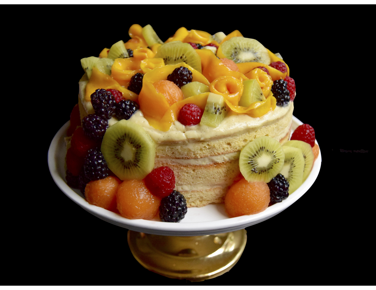 Fruit Custard Cake