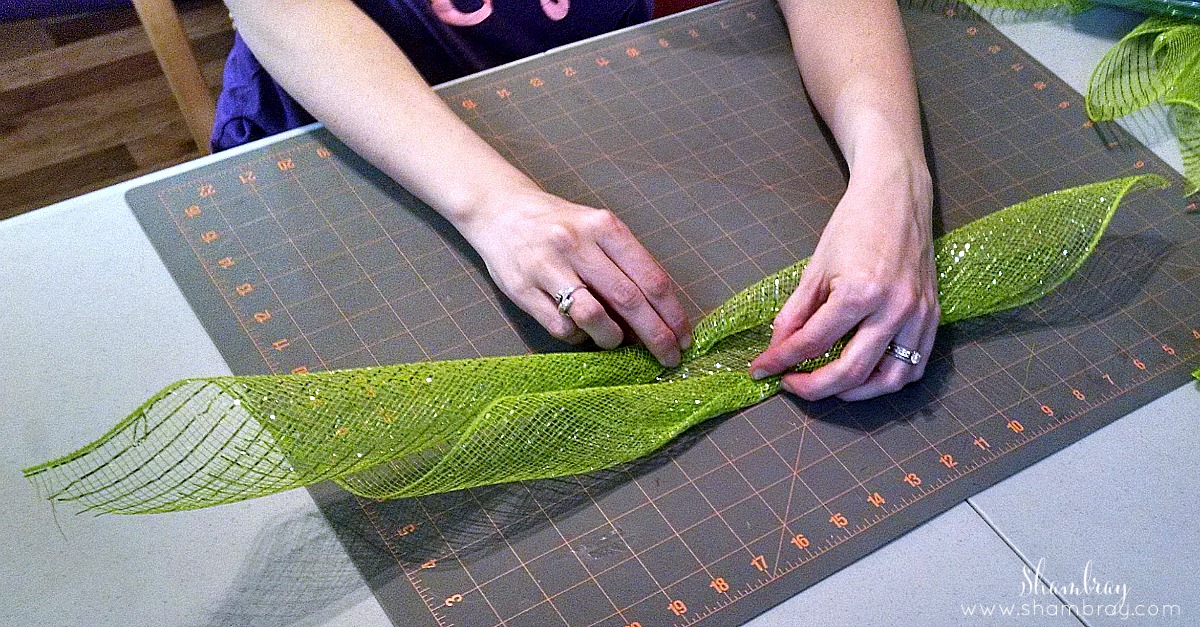 Shambray Burlap and Deco Mesh Sunflower Wreath