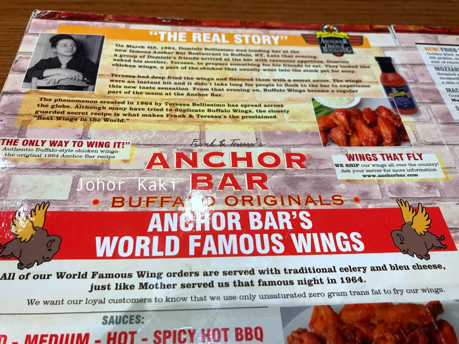 The World's First Buffalo Wings at Anchor Bar, Buffalo, New York Tony