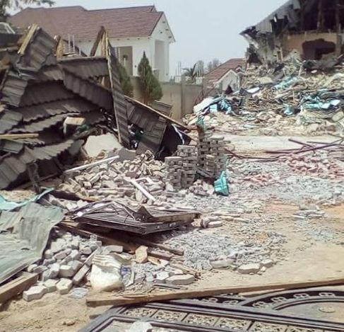 Image result for El-Rufai demolishes APC chieftain's house in Kaduna