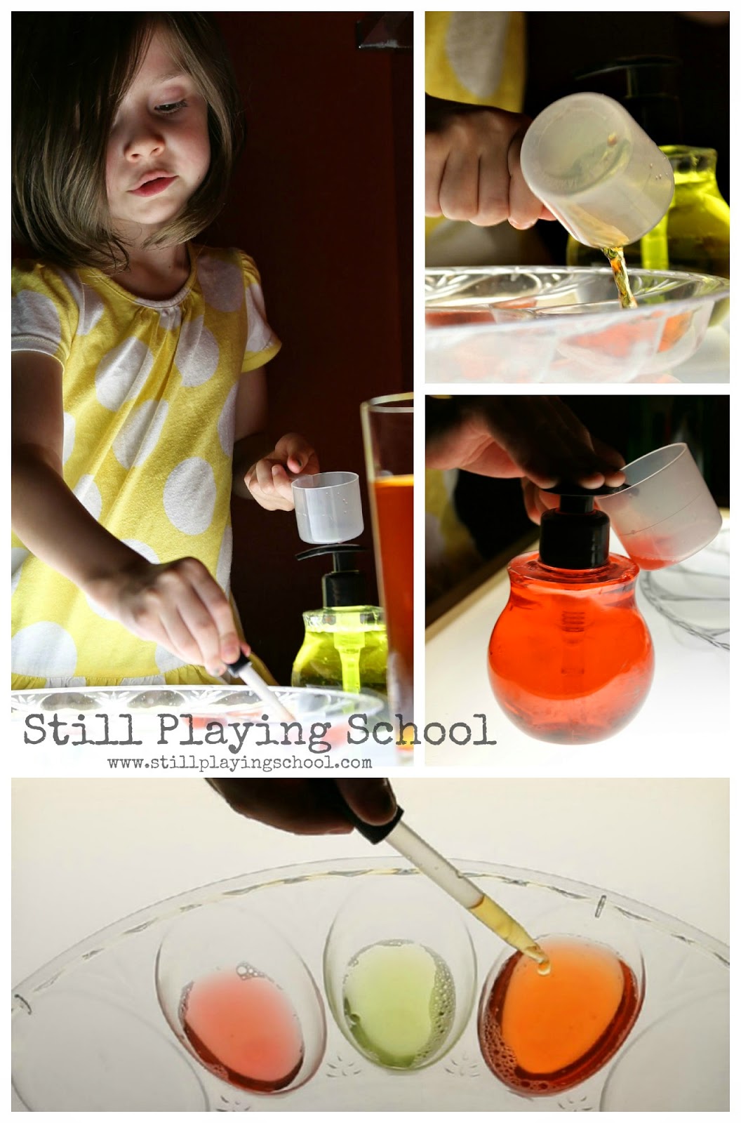 Sensory Fall Colors Water Mixing | Still Playing School