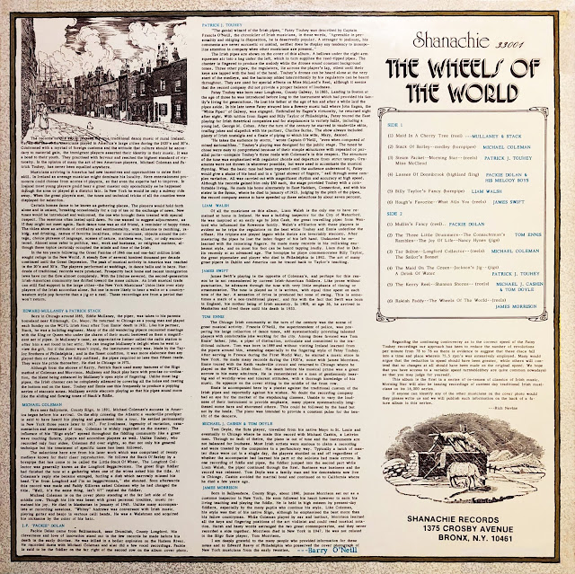 MusicRepublic IRELAND – IRLANDE The Wheels of the World – Classics of Irish Traditional Music – Shanachie 33001 #Ireland #Irlande #Irish #traditional #music #fiddle #Uilleann pipe #Michael Coleman #Packie Dolan #James Morrison #James Swift #Patrick Touhey #Liam Walsh #Tom Ennis #Patrick Stack #Edward Mullaney #Michael J. Cashin #Tom Dyle #reels #jigs #dance music #world music #vinyl #musique irlandaise #MusicRepublic