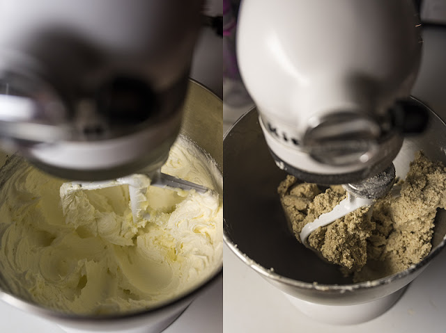 Mixing sugar and butter for cookies