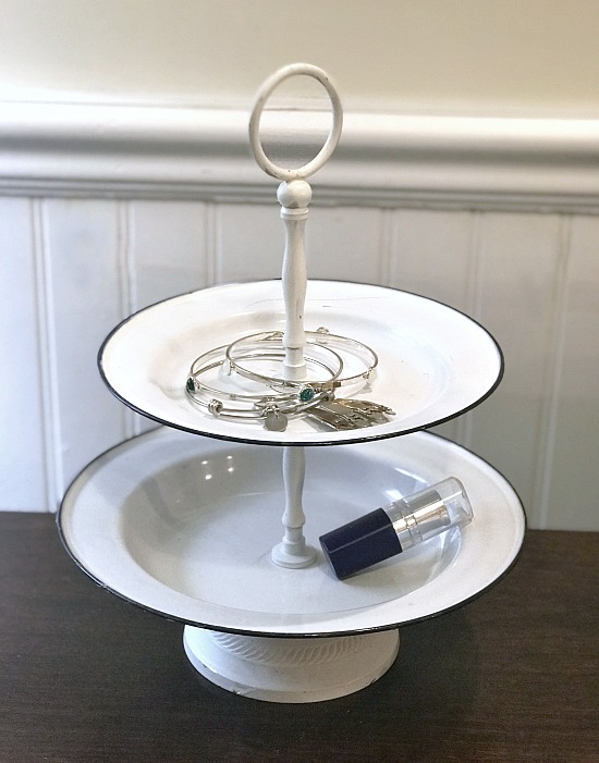 DIY Enamelware Tiered Jewelry Tray