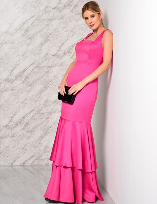 vestido longo pink