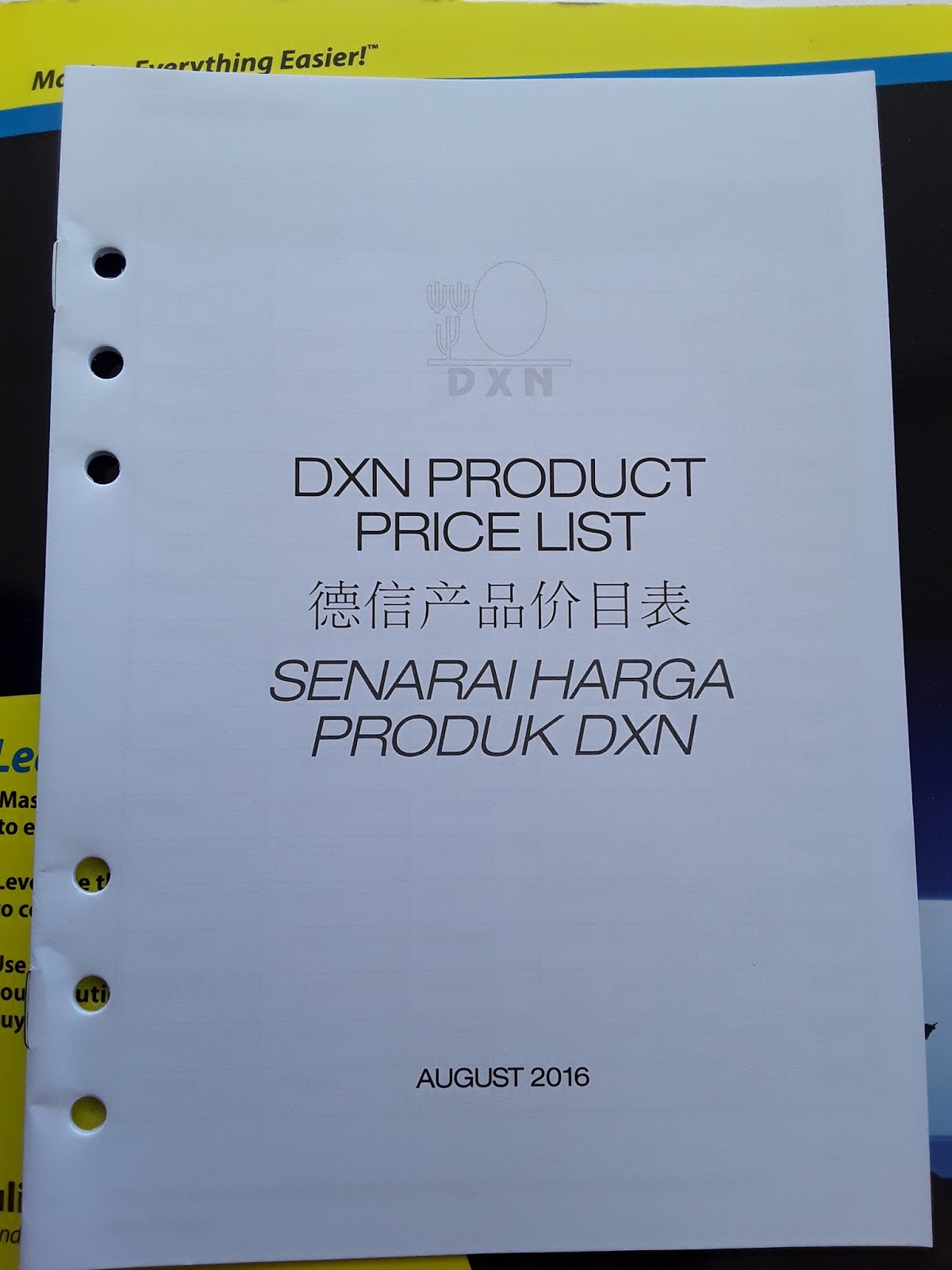 DXN Distributor DXN PRODUCT PRICE LIST AUGUST 2016