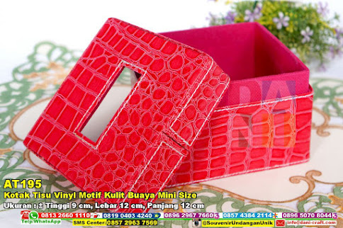 Kotak Tisu Vinyl Motif Kulit Buaya Mini Size