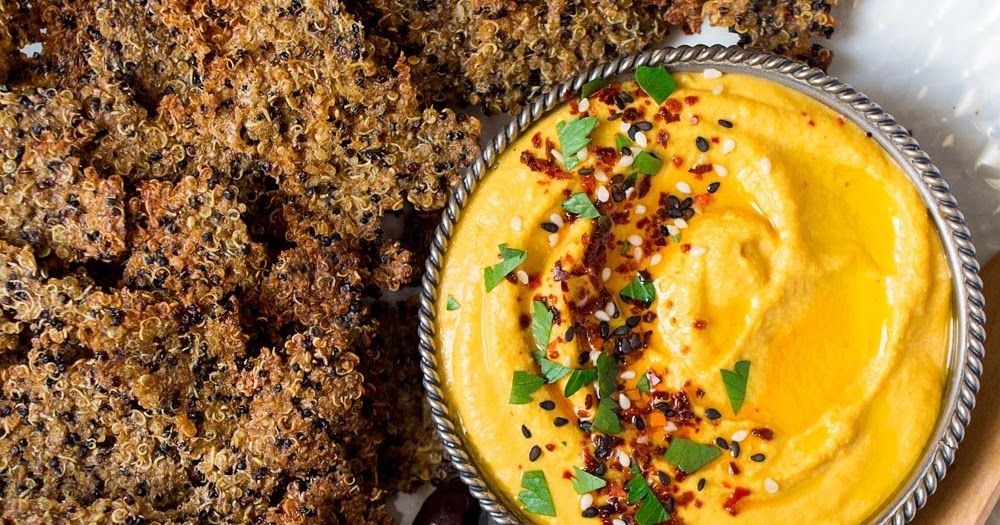 Andrea´s Kochbuch Carrot hummus & quinoa cumin crackers