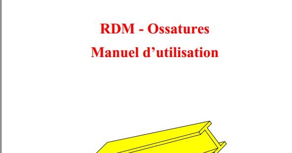Manuel d'utilisation pour RDM - Ossature