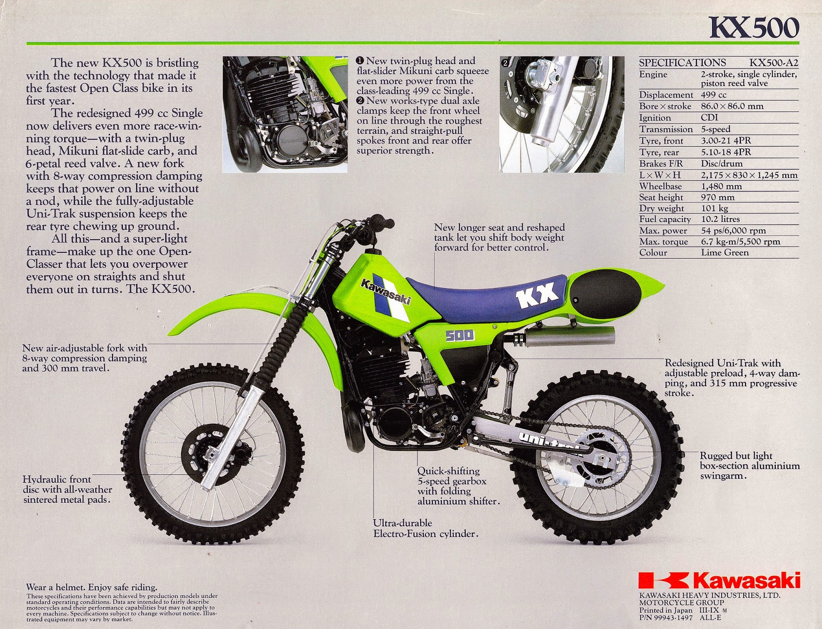 Racing Cafè: Vintage Brochures: Kawasaki KX 500 1984 (Usa) kawasaki kx80 wiring diagram 