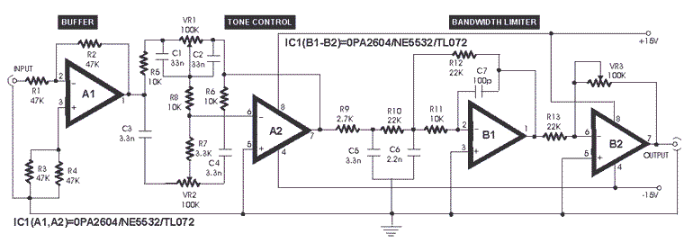 A Low Distortion Audio Pre-amplifier | Circuits-Projects