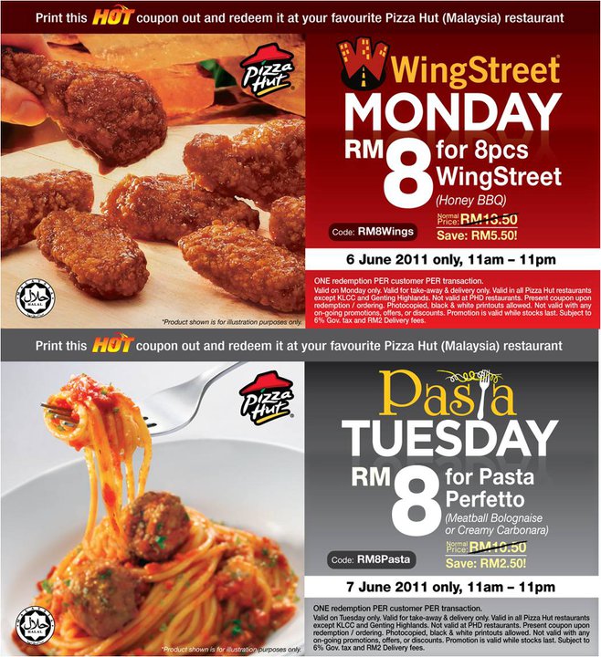 Pizza Hut Monday Tuesday Coupon (6 June 7 June) Malaysia Warehouse