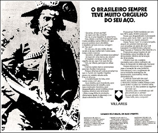aços Villares, os anos 70; propaganda na década de 70; Brazil in the 70s, história anos 70; Oswaldo Hernandez;