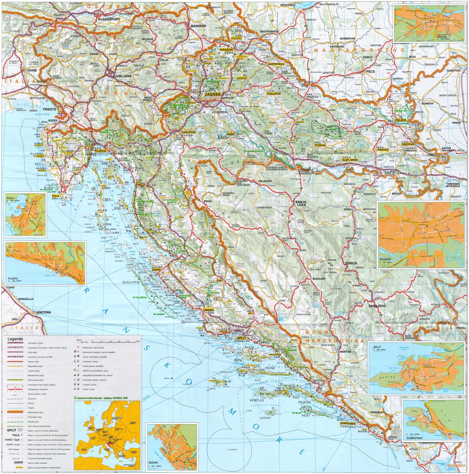 CROATIA GEOGRAPHICAL MAPS OF CROATIA CROATIA GEOGRAPHICAL MAPS OF CROATIA