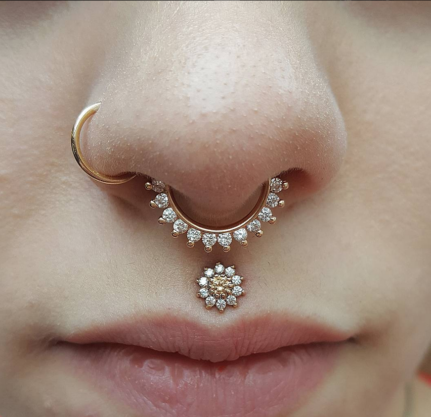 Mens Women Jewellery Nose Ring Diamond Gold Jewellery Style
