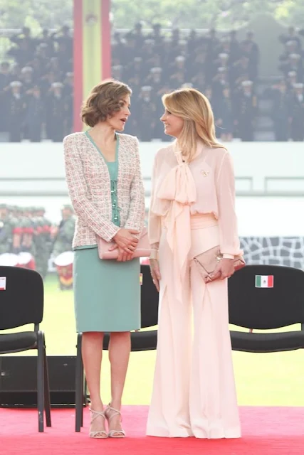 King Felipe VI of Spain and Queen Letizia of Spain, Enrique Peña Nieto, President of Mexico and Angelica Rivera, First Lady of Mexico, during a reception given by Mexican President Enrique Peña Nieto