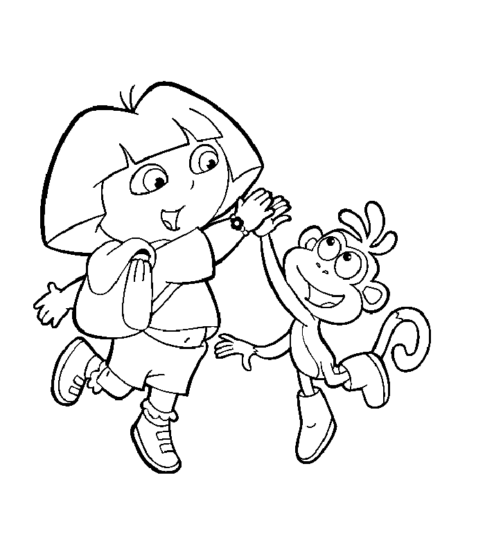 Mewarnai Dora The Explorer Ayo Mewarnai