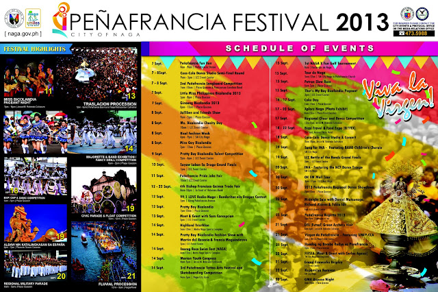 Peñafrancia 2013 Schedule