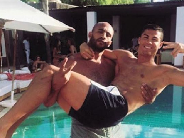 ‘Just married’ ... Cristiano Ronaldo and friend Badr Hari pretend to get hitched. Picture: InstagramSource:Supplied