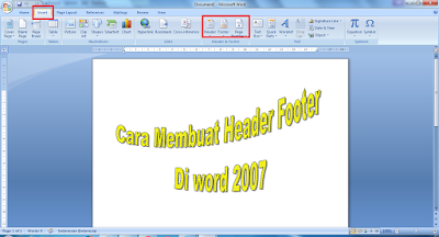 Cara Membuat Header Footer Di word 2007