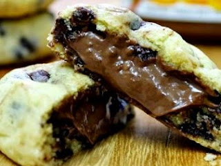 Foto da receita de cookie de Nutella fácil pronto para ser consumido