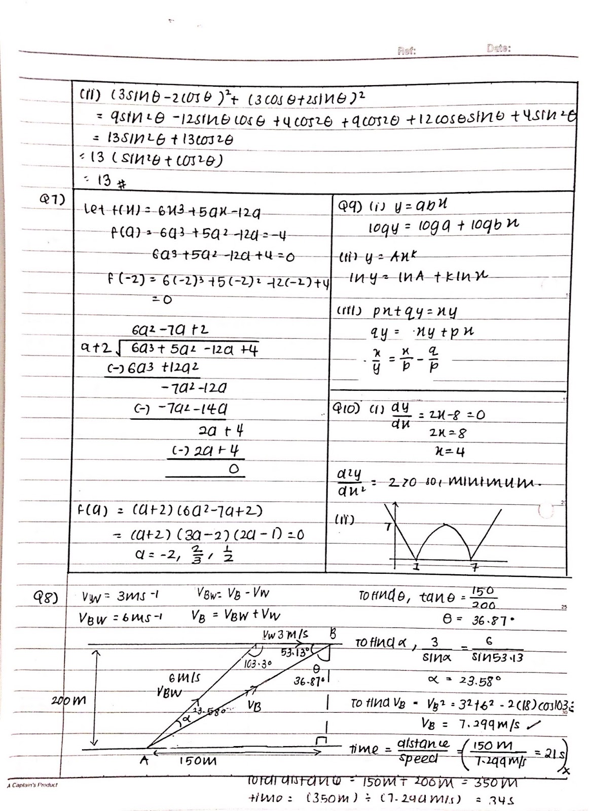 IGCSE Add Maths Working Answer [0606/02] Paper 2 2004 (Oct/Nov) - Mr