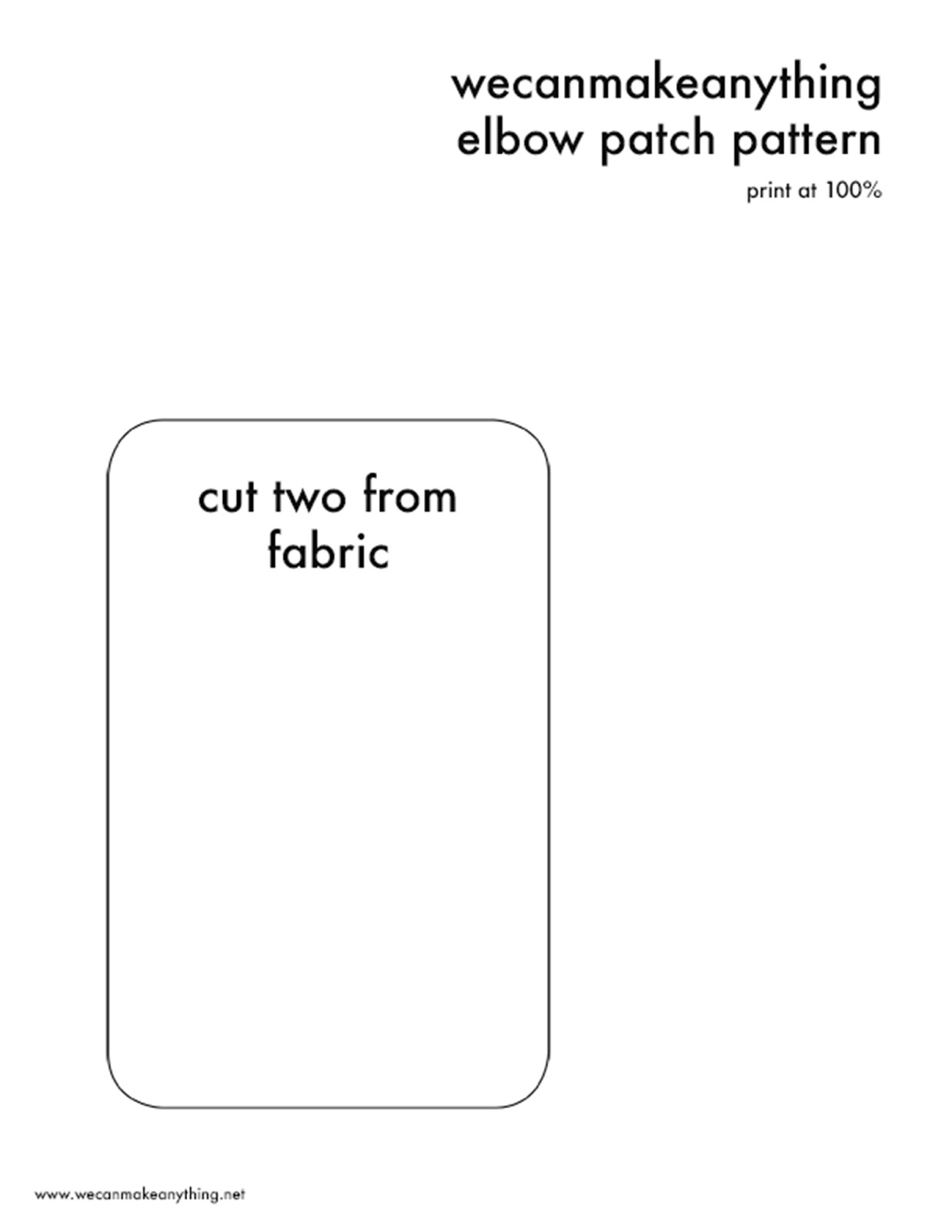 Printable Elbow Patch Template