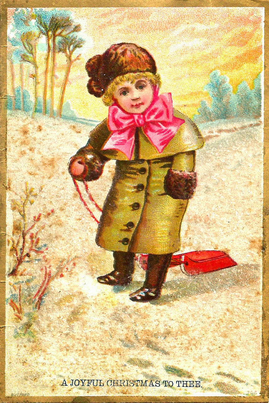 Antique Images: Free Christmas Clip Art: Winter Victorian Scrap of Boy ...