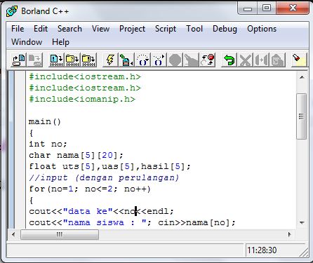 √ Latihan Kombinasi Array Structure di Borland c++ - Diden Kuswendi