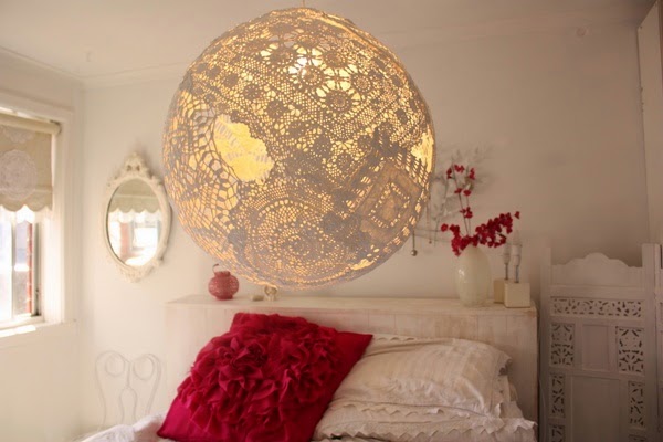 Beautiful lamps decorated with crochet