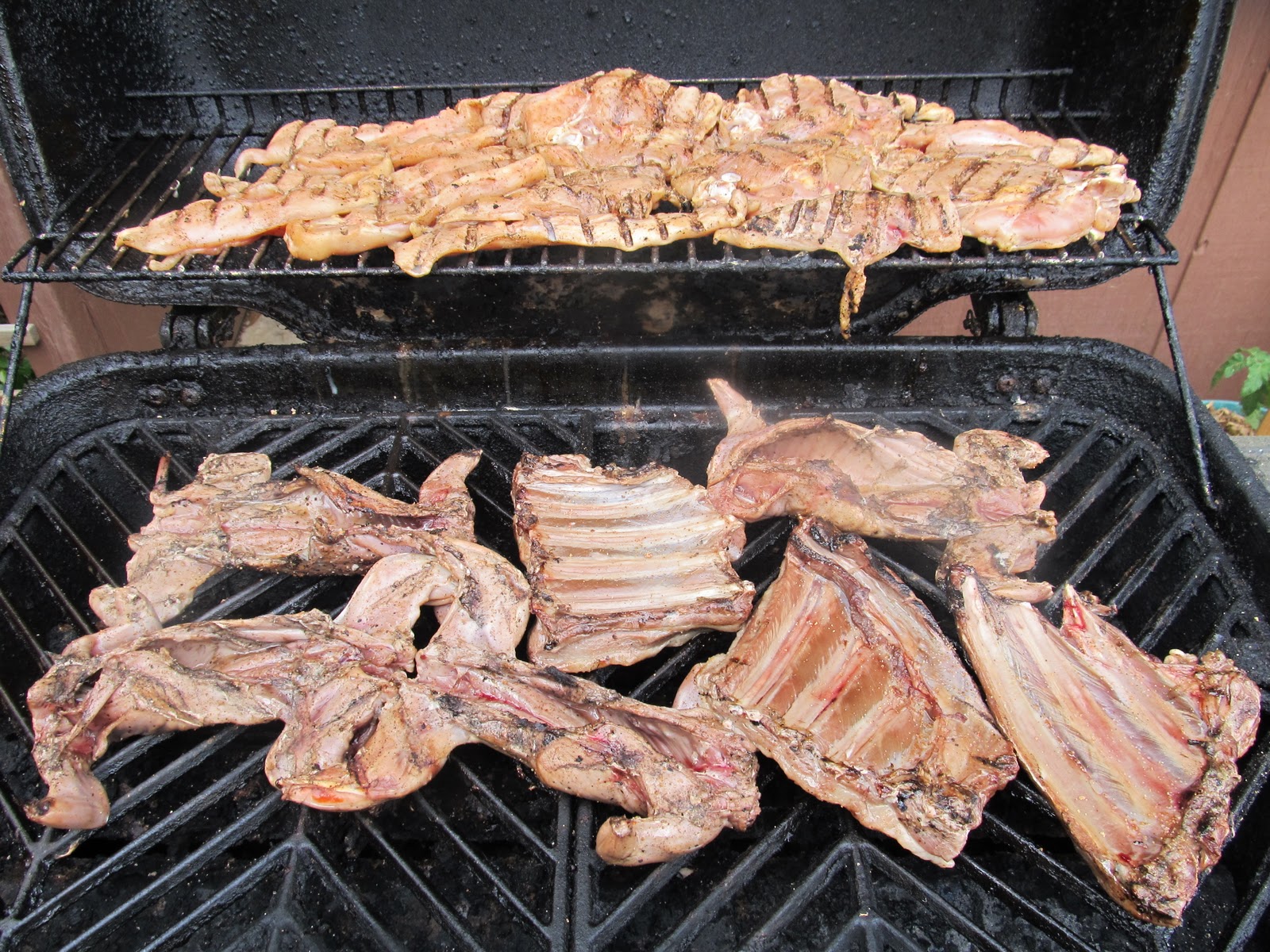 PrunePicker Barbecued squirrel, deer ribs, chicken, and white perch at
