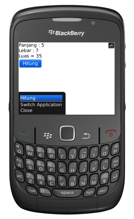 Membuat Aplikasi Hitung Luas Untuk Blackberry dengan Eclipse_