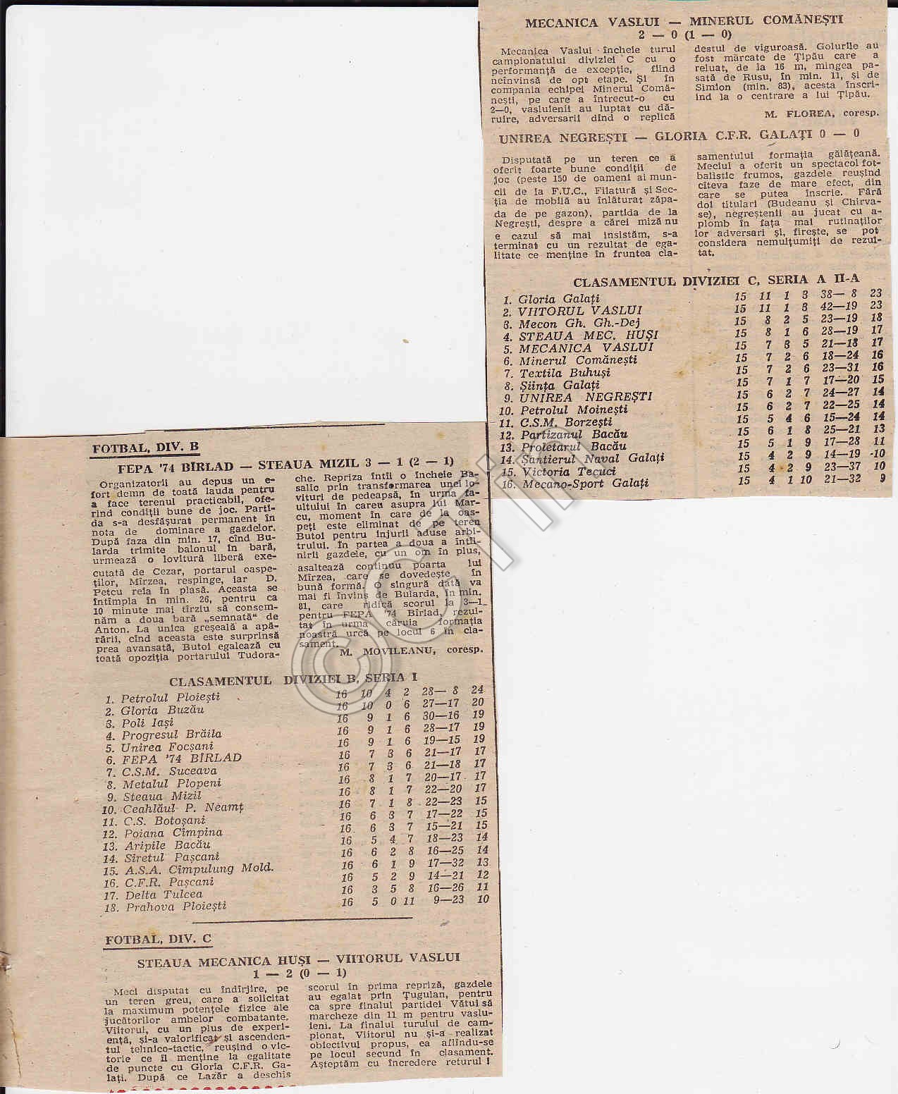 Din istoria fotbalului vasluian: Toti pentru unul