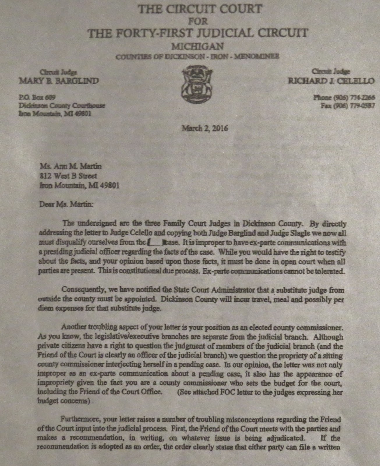 Jason Asselin - UP News & Video: Commissioner Martin's ...