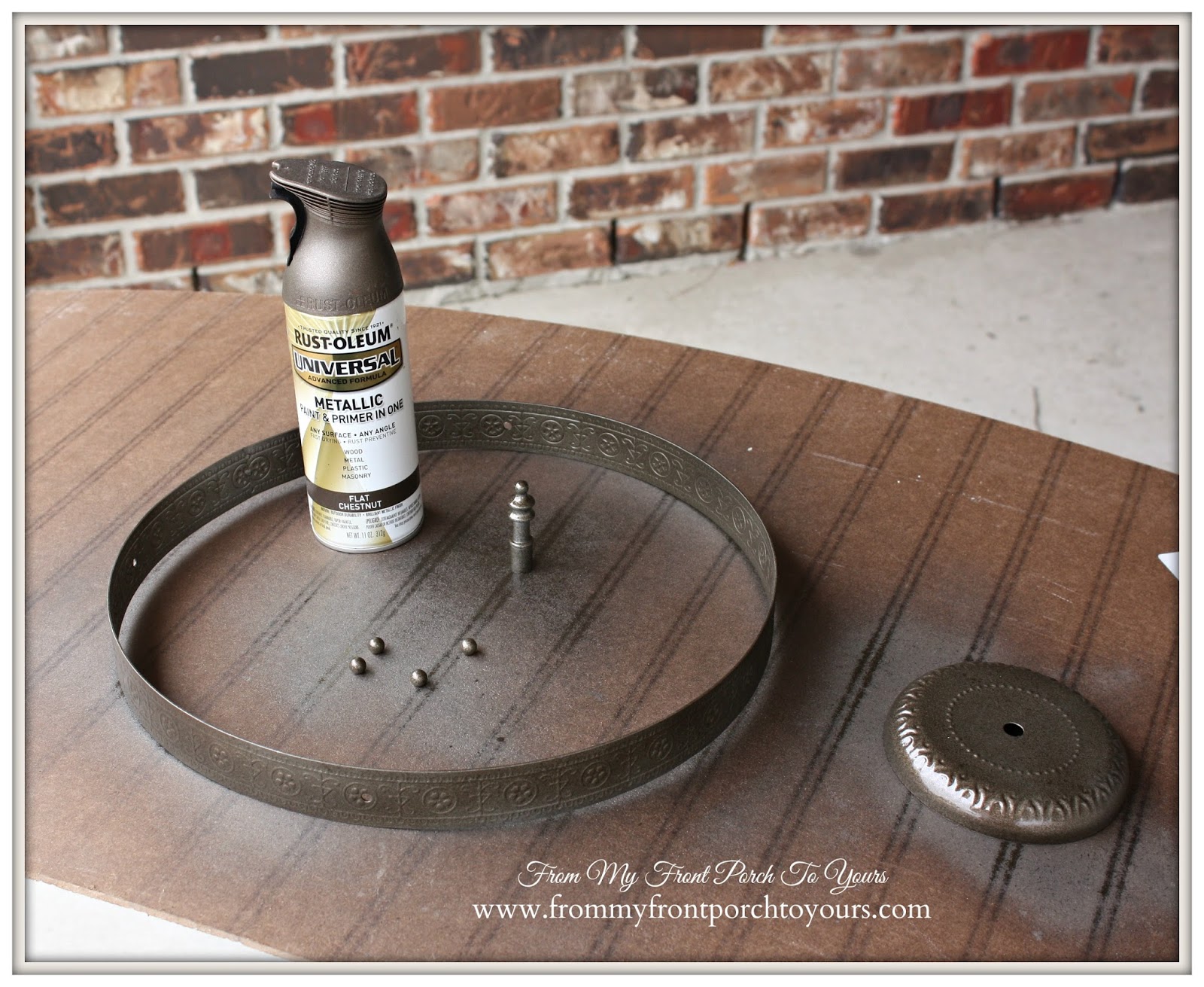 Industrial Farmhouse Light-Spray Painting Light Fixture- From My Front Porch To Yours