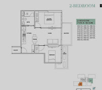 D'Shire @ Derbyshire 2 Bedrooms Floor Plan