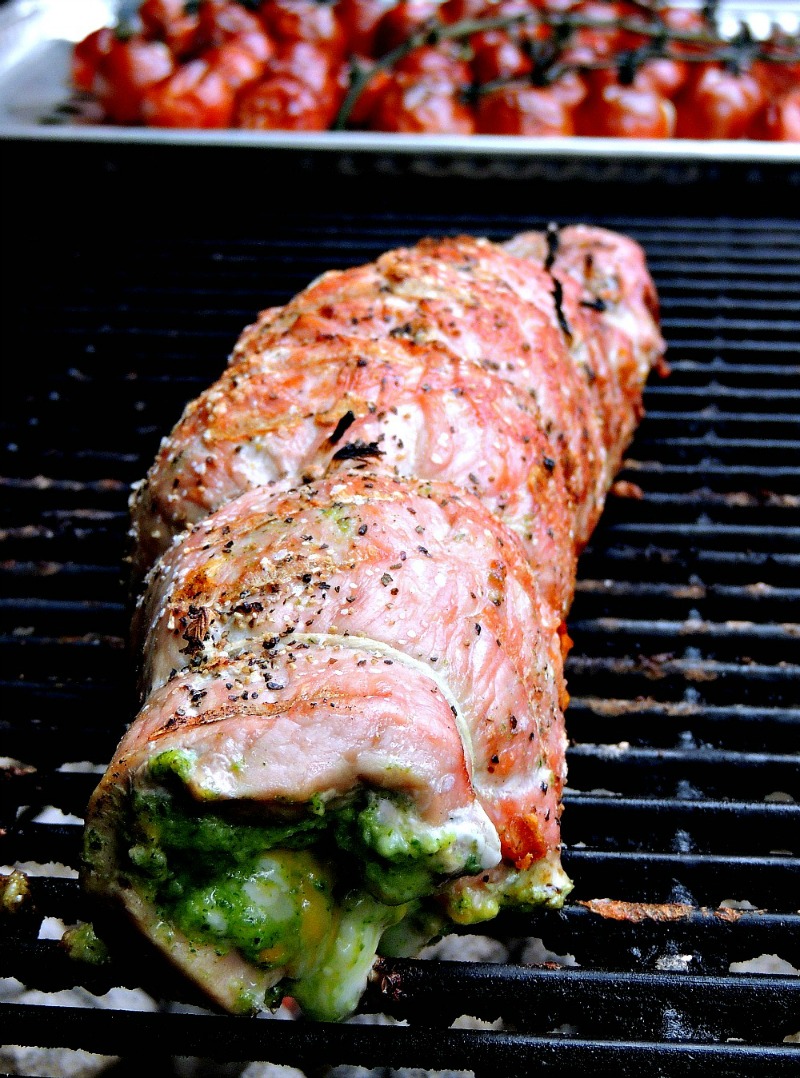 Broccoli Pesto Stuffed Grilled Pork Tenderloin Bobbi's Kozy Kitchen